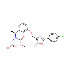 COC(=O)N(CC(=O)O)[C@@H](C)c1cccc(OCc2nc(-c3ccc(Cl)cc3)oc2C)c1 ZINC000653825420