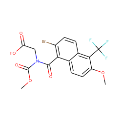 COC(=O)N(CC(=O)O)C(=O)c1c(Br)ccc2c(C(F)(F)F)c(OC)ccc12 ZINC000003791664