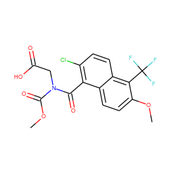 COC(=O)N(CC(=O)O)C(=O)c1c(Cl)ccc2c(C(F)(F)F)c(OC)ccc12 ZINC000003791662