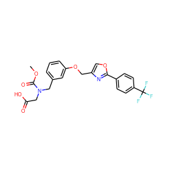 COC(=O)N(CC(=O)O)Cc1cccc(OCc2coc(-c3ccc(C(F)(F)F)cc3)n2)c1 ZINC000049088297
