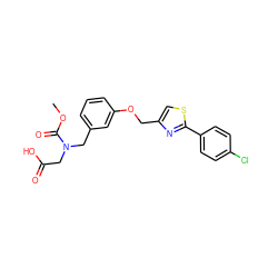 COC(=O)N(CC(=O)O)Cc1cccc(OCc2csc(-c3ccc(Cl)cc3)n2)c1 ZINC000049111162