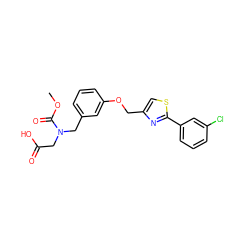 COC(=O)N(CC(=O)O)Cc1cccc(OCc2csc(-c3cccc(Cl)c3)n2)c1 ZINC000049048575