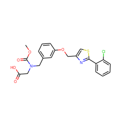 COC(=O)N(CC(=O)O)Cc1cccc(OCc2csc(-c3ccccc3Cl)n2)c1 ZINC000049112294