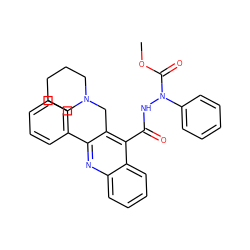 COC(=O)N(NC(=O)c1c(CN2CCCCC2)c(-c2ccccc2)nc2ccccc12)c1ccccc1 ZINC000036126787