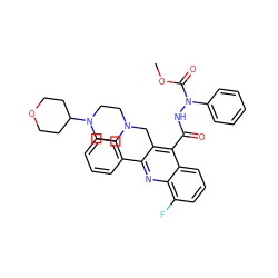 COC(=O)N(NC(=O)c1c(CN2CCN(C3CCOCC3)CC2)c(-c2ccccc2)nc2c(F)cccc12)c1ccccc1 ZINC000036311273