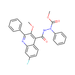 COC(=O)N(NC(=O)c1c(OC)c(-c2ccccc2)nc2cc(F)ccc12)c1ccccc1 ZINC000036311287