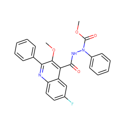 COC(=O)N(NC(=O)c1c(OC)c(-c2ccccc2)nc2ccc(F)cc12)c1ccccc1 ZINC000036311284