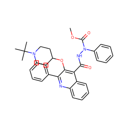 COC(=O)N(NC(=O)c1c(OC2CCN(C(C)(C)C)CC2)c(-c2ccccc2)nc2ccccc12)c1ccccc1 ZINC000036126761