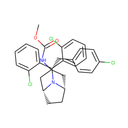 COC(=O)N[C@@]1(Cc2ccc(Cl)cc2)C[C@@H]2CC[C@H](C1)N2C(c1ccccc1Cl)c1ccccc1Cl ZINC000103229889