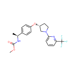 COC(=O)N[C@@H](C)c1ccc(O[C@@H]2CCN(c3cccc(C(F)(F)F)n3)C2)cc1 ZINC000169709704