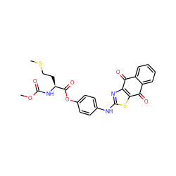 COC(=O)N[C@@H](CCSC)C(=O)Oc1ccc(Nc2nc3c(s2)C(=O)c2ccccc2C3=O)cc1 ZINC000006716363