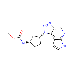 COC(=O)N[C@@H]1CC[C@@H](n2nnc3cnc4[nH]ccc4c32)C1 ZINC000096271463