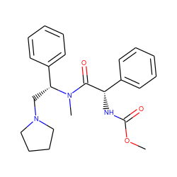 COC(=O)N[C@H](C(=O)N(C)[C@H](CN1CCCC1)c1ccccc1)c1ccccc1 ZINC000028134418