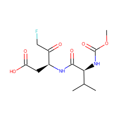 COC(=O)N[C@H](C(=O)N[C@@H](CC(=O)O)C(=O)CF)C(C)C ZINC000028391828