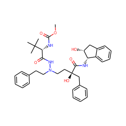 COC(=O)N[C@H](C(=O)NN(CCc1ccccc1)CC[C@@](O)(Cc1ccccc1)C(=O)N[C@H]1c2ccccc2C[C@H]1O)C(C)(C)C ZINC000049723124