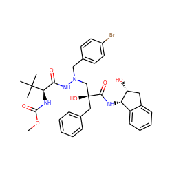 COC(=O)N[C@H](C(=O)NN(Cc1ccc(Br)cc1)C[C@@](O)(Cc1ccccc1)C(=O)N[C@H]1c2ccccc2C[C@H]1O)C(C)(C)C ZINC000024715085