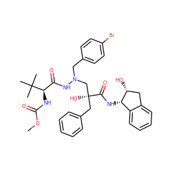 COC(=O)N[C@H](C(=O)NN(Cc1ccc(Br)cc1)C[C@](O)(Cc1ccccc1)C(=O)N[C@H]1c2ccccc2C[C@H]1O)C(C)(C)C ZINC000029134504