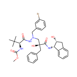 COC(=O)N[C@H](C(=O)NN(Cc1cccc(Br)c1)C[C@@](O)(Cc1ccccc1)C(=O)N[C@H]1c2ccccc2C[C@H]1O)C(C)(C)C ZINC000028571788