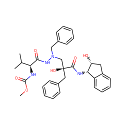 COC(=O)N[C@H](C(=O)NN(Cc1ccccc1)C[C@@](O)(Cc1ccccc1)C(=O)N[C@H]1c2ccccc2C[C@H]1O)C(C)C ZINC000016051827