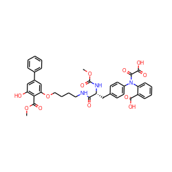 COC(=O)N[C@H](Cc1ccc(N(C(=O)C(=O)O)c2ccccc2C(=O)O)cc1)C(=O)NCCCCOc1cc(-c2ccccc2)cc(O)c1C(=O)OC ZINC000049615372