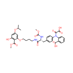 COC(=O)N[C@H](Cc1ccc(N(C(=O)C(=O)O)c2ccccc2C(=O)O)cc1)C(=O)NCCCCOc1cc(OC(C)C)cc(O)c1C(=O)OC ZINC000049615944