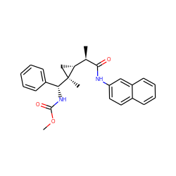 COC(=O)N[C@H](c1ccccc1)[C@@]1(C)C[C@@H]1[C@@H](C)C(=O)Nc1ccc2ccccc2c1 ZINC000006202047