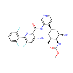 COC(=O)N[C@H]1[C@@H](C)C[C@@H](c2ccncc2NC(=O)c2nc(-c3c(F)cccc3F)c(F)cc2N)C[C@H]1N ZINC000261183559