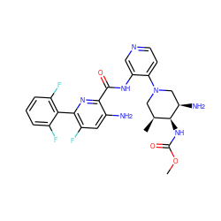 COC(=O)N[C@H]1[C@@H](C)CN(c2ccncc2NC(=O)c2nc(-c3c(F)cccc3F)c(F)cc2N)C[C@H]1N ZINC000205729573