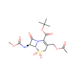 COC(=O)N[C@H]1C(=O)N2C(C(=O)OC(C)(C)C)=C(COC(C)=O)CS(=O)(=O)[C@H]12 ZINC000026503266