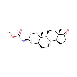 COC(=O)N[C@H]1CC[C@@]2(C)[C@@H](CC[C@H]3[C@@H]4CCC(=O)[C@@]4(C)CC[C@@H]32)C1 ZINC000084714887