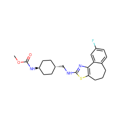 COC(=O)N[C@H]1CC[C@H](CNc2nc3c(s2)CCCc2ccc(F)cc2-3)CC1 ZINC000261184761