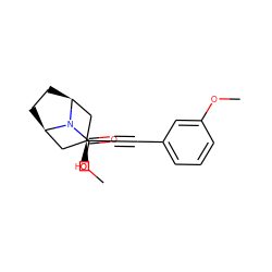 COC(=O)N1[C@H]2CC[C@@H]1C[C@@](O)(C#Cc1cccc(OC)c1)C2 ZINC000103287305