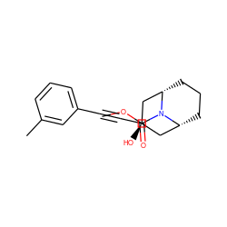 COC(=O)N1[C@H]2CCC[C@@H]1C[C@](O)(C#Cc1cccc(C)c1)C2 ZINC000299820315