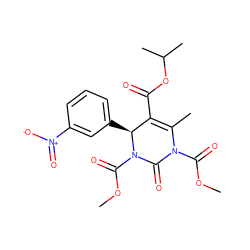 COC(=O)N1C(=O)N(C(=O)OC)[C@@H](c2cccc([N+](=O)[O-])c2)C(C(=O)OC(C)C)=C1C ZINC000096272066