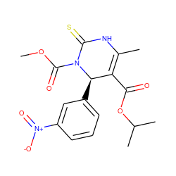 COC(=O)N1C(=S)NC(C)=C(C(=O)OC(C)C)[C@H]1c1cccc([N+](=O)[O-])c1 ZINC000101684348