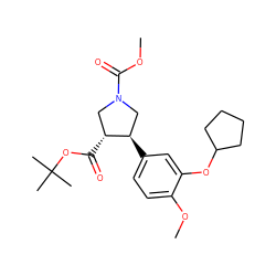 COC(=O)N1C[C@@H](C(=O)OC(C)(C)C)[C@H](c2ccc(OC)c(OC3CCCC3)c2)C1 ZINC000026145511