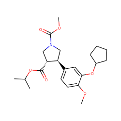 COC(=O)N1C[C@@H](C(=O)OC(C)C)[C@H](c2ccc(OC)c(OC3CCCC3)c2)C1 ZINC000026152292