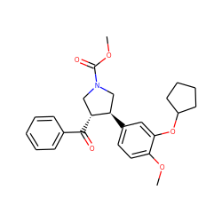 COC(=O)N1C[C@@H](C(=O)c2ccccc2)[C@H](c2ccc(OC)c(OC3CCCC3)c2)C1 ZINC000029571178