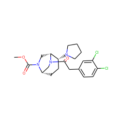 COC(=O)N1C[C@@H]2[C@H](N3CCCC3)CC[C@H]1CN2C(=O)Cc1ccc(Cl)c(Cl)c1 ZINC000049071633