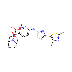 COC(=O)N1C[C@@H]2CC[C@H](C1)N2C(=O)c1ccc(Nc2nc(-c3sc(C)nc3C)cs2)nc1 ZINC001772583000