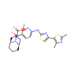 COC(=O)N1C[C@@H]2CCC[C@H](C1)N2C(=O)c1ccc(Nc2nc(-c3sc(C)nc3C)cs2)nc1 ZINC001772593908