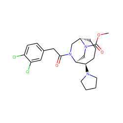 COC(=O)N1C[C@H]2[C@H](N3CCCC3)CCC[C@H]1CN2C(=O)Cc1ccc(Cl)c(Cl)c1 ZINC000261075982