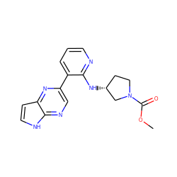 COC(=O)N1CC[C@@H](Nc2ncccc2-c2cnc3[nH]ccc3n2)C1 ZINC000168466369