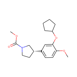 COC(=O)N1CC[C@@H](c2ccc(OC)c(OC3CCCC3)c2)C1 ZINC000003811814