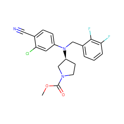 COC(=O)N1CC[C@H](N(Cc2cccc(F)c2F)c2ccc(C#N)c(Cl)c2)C1 ZINC000045349743