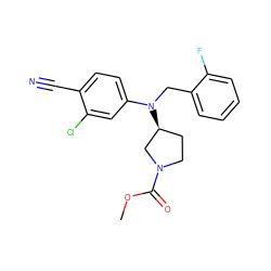 COC(=O)N1CC[C@H](N(Cc2ccccc2F)c2ccc(C#N)c(Cl)c2)C1 ZINC000045339492