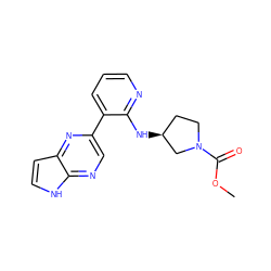 COC(=O)N1CC[C@H](Nc2ncccc2-c2cnc3[nH]ccc3n2)C1 ZINC000168466805