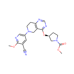 COC(=O)N1CC[C@H](Oc2ncnc3c2CN(c2cnc(OC)c(C#N)c2)CC3)C1 ZINC000113569386