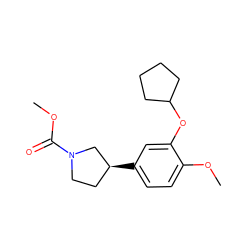 COC(=O)N1CC[C@H](c2ccc(OC)c(OC3CCCC3)c2)C1 ZINC000000019960