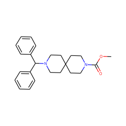 COC(=O)N1CCC2(CC1)CCN(C(c1ccccc1)c1ccccc1)CC2 ZINC000003955919